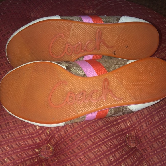 COACH sz.7.5 Joss Sneakers Pink & Orange - Picture 4 of 8